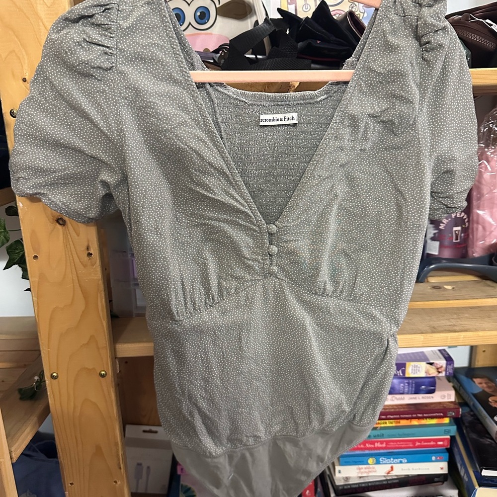 Abercrombie & Fitch Gray Bodysuit Top